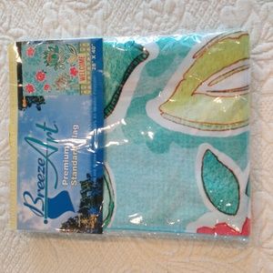 Breeze Art Flowered Welcome Garden Yard Flag Solar Silk